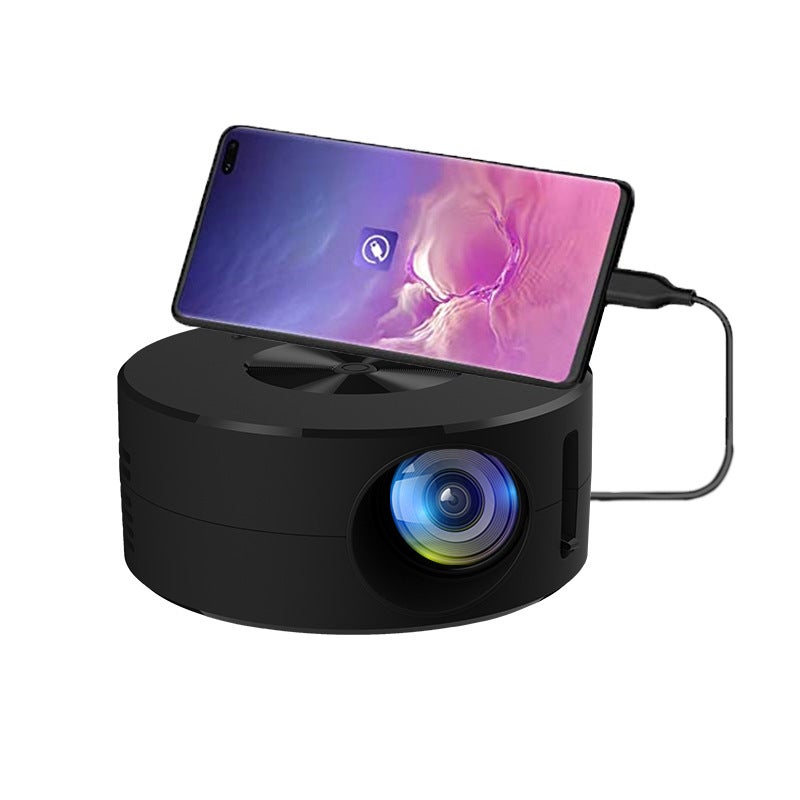 Generic Portable Mini Projector YT200 for Home and Kids Black mobile phone with screen version 