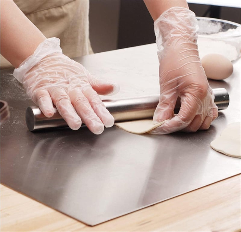 MEDALLIX Stainless Steel Chopping Board with Lip | Heavy Duty Cutting Board for Vegetables, Meat, Fish & Fruits | Non-Slip, Rust-Proof, Hygienic | Durable, Easy to Clean | Includes Rolling Pin - Image 5