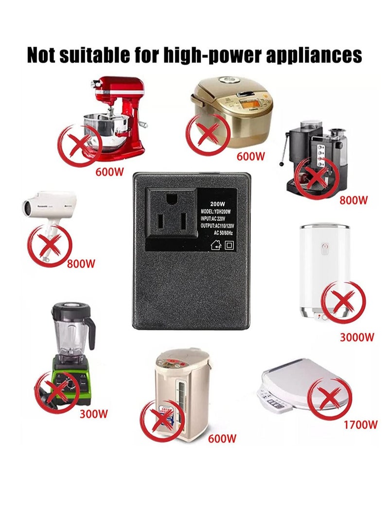 إكسفور 220 فولت إلى 110 فولت محول جهد كهربي السفر محول الطاقة تنحى محول جهد كهربي 220 فولت إلى 110 فولت محول لفرد الشعر أجهزة التلفاز المحمولة - Image 5