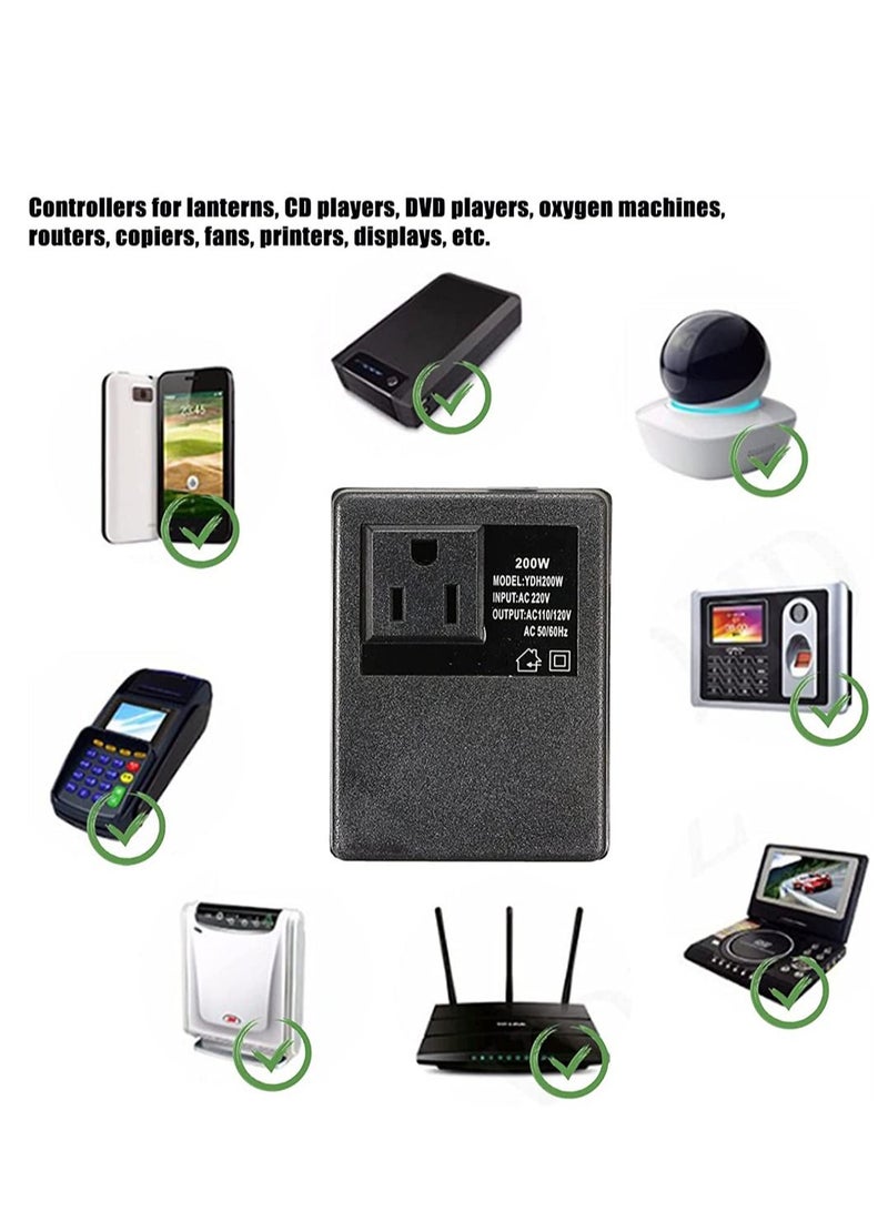 إكسفور 220 فولت إلى 110 فولت محول جهد كهربي السفر محول الطاقة تنحى محول جهد كهربي 220 فولت إلى 110 فولت محول لفرد الشعر أجهزة التلفاز المحمولة - Image 2