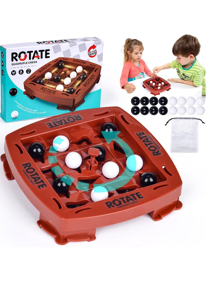 SOLARAE Connect 4 Game for Kids, Connect 4 Spin Square Game, Track Logic Board, Logic Chess Track Family Board Game for Orbitos Board Game Connect 4 Gift for Boys Girls - Image 1