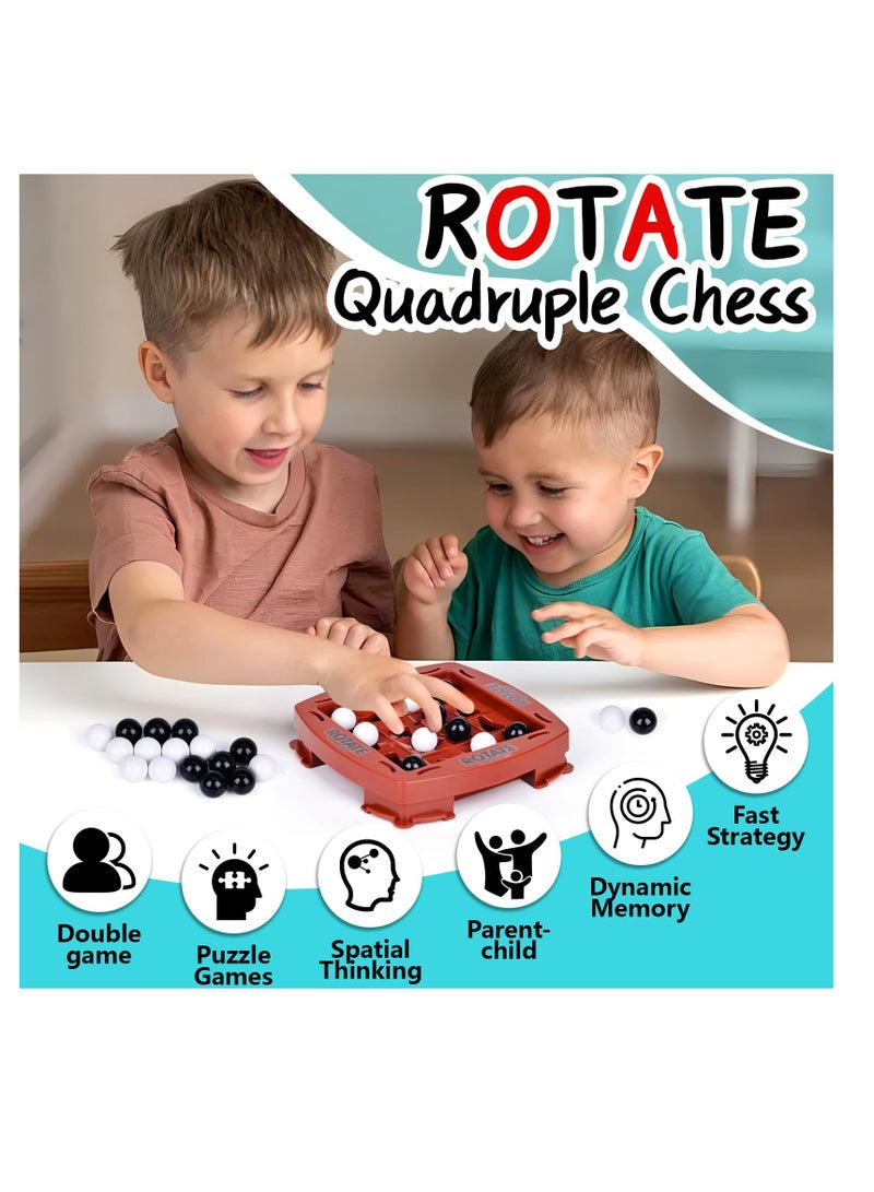 SOLARAE Connect 4 Game for Kids, Connect 4 Spin Square Game, Track Logic Board, Logic Chess Track Family Board Game for Orbitos Board Game Connect 4 Gift for Boys Girls - Image 2