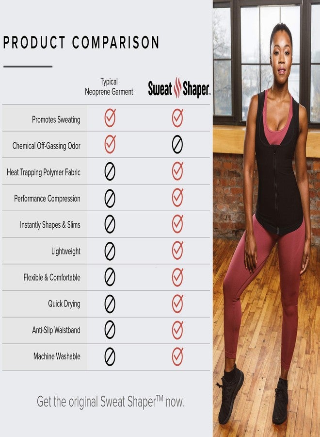 Sweat Shaper Women's Sauna Shirt Zip Tank for Gym, Exercise Sauna Suit (Black, S/M) - Image 5