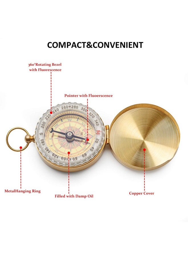 اوبريك تلسكوب القراصنة الرجعية زوومابلي 25X30 Spyglass المحمولة للطي تلسكوب محمول خمر أحادي العين للأطفال ومعدات البقاء على قيد الحياة البوصلة جيب البوصلة العسكرية للتخييم القوارب - Image 5