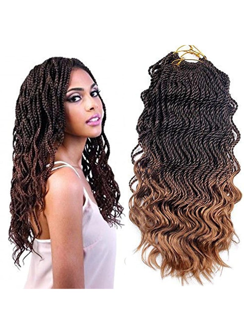 FALEMEI - Wavy Senegalese Twist Crochet Braids 6packslot 14Inch 35StrandsPack Synthetic Crochet Hair Curly Twist Braiding Hair 14 Inch T1B27 - Image 1