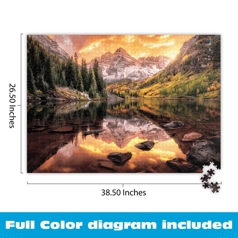 Buffalo Games - Maroon Lake Reflections - Joshua Snow - 2000 Piece Jigsaw Puzzle for Adults - Scenic Nature Puzzle, Challenging Mountain Landscape, Bonus Poster Included, Finished Size 38.50 x 26.50 - Image 5
