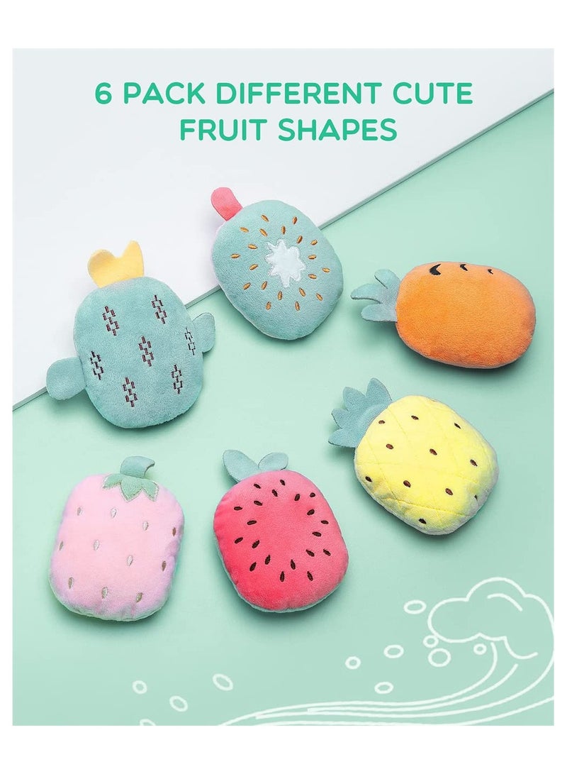 6 Pcs Interactive Cat Toys Set with Catnip Rattle Sound Cute Fruit Pillows Crinkle Plush Chew Toys for Indoor Cats - Image 4