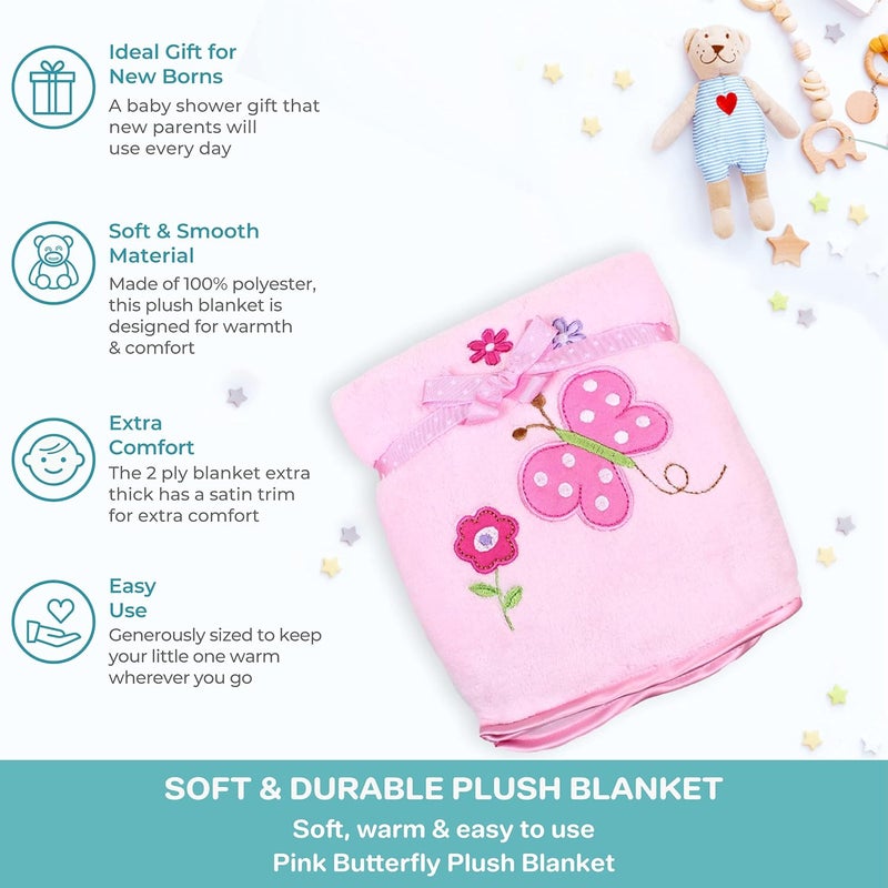 Spasilk Baby-Girls Newborn Extra Thick Plush Blanket with Satin Trim - Image 4