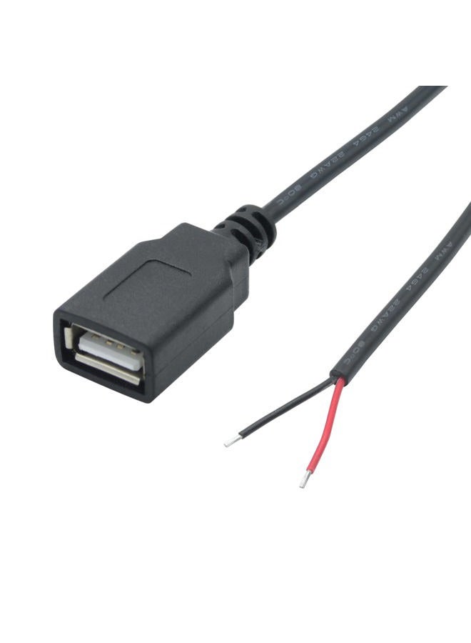 Maixbomr 2Pcs USB A Female Plug 2Pin Bare Wire,1M/3FT USB 2.0 Female Pigtail Open End Power Cable 22AWG,for 5V/3A USB Equipment Installed or DIY Replace Repair Cable - Image 2
