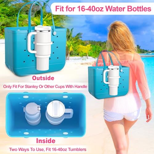 Oudizz Bogg Bag Cup Holder for 30oz 40oz Stanley, Adjustable Insert Drink Holder Compatible with Bogg Bag/Simply Southern Beach Tote Bag, Water Bottle Holder Attachment for Bogg Bag Accessories - Image 3
