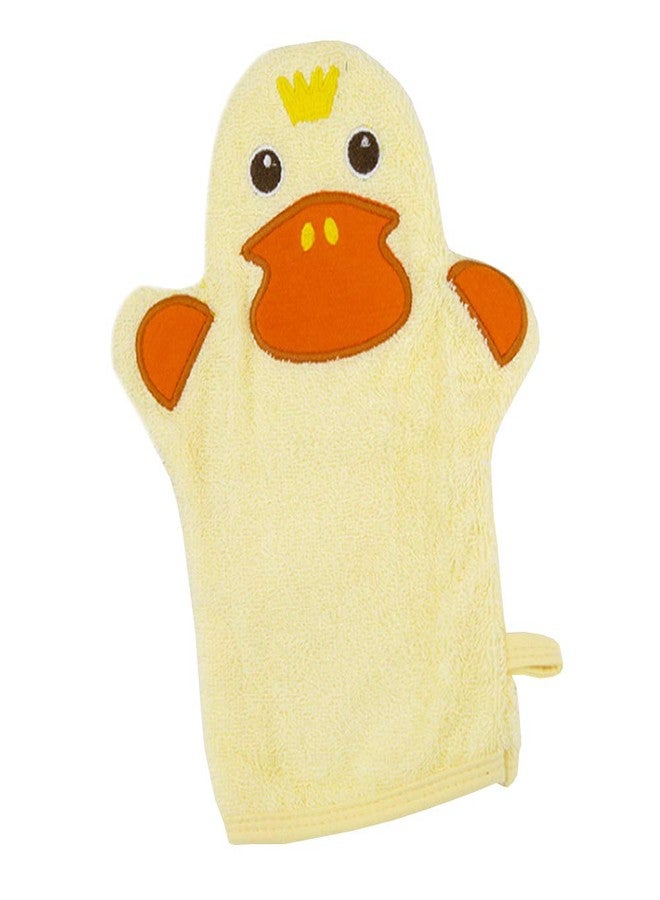 Topwon Bath Mitten Glove for Kids Cute Animal Shower Bathing Mitt Cotton Soft Wash Gloves Body Scrub for Baby Toddler Infant (Duck) - Image 1