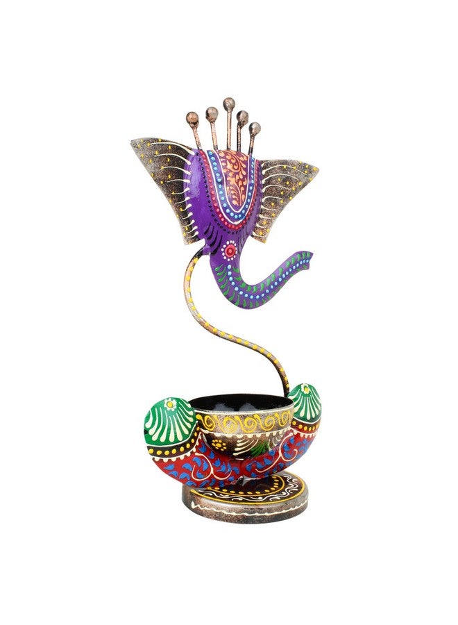 JH Gallery Handcrafted Metal Ganesha Tealight Candle Holder for Home Decor/Showpiece Decorations Items for Home, Living Room, Pooja Room - Corporate Gift Items (Antique Purple) - Image 3