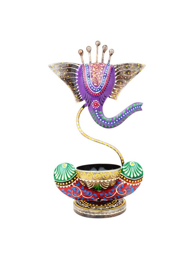 JH Gallery Handcrafted Metal Ganesha Tealight Candle Holder for Home Decor/Showpiece Decorations Items for Home, Living Room, Pooja Room - Corporate Gift Items (Antique Purple) - Image 2
