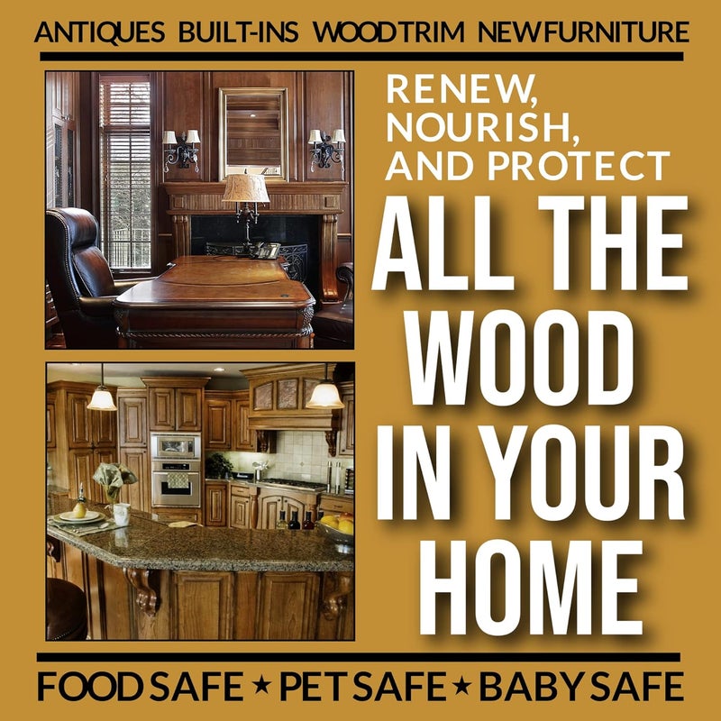 Daddy Van's All Natural Unscented Beeswax Furniture Polish - Food Safe Wood Conditioning Salve for Furniture, Cabinets, Antiques, and Butcher Block - Image 3