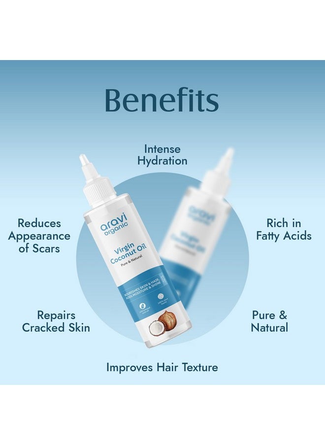 Aravi Organic 100% Pure Cold Pressed Virgin Coconut Oil - For Healthy Hair And Skin - 200 Ml  - Image 3