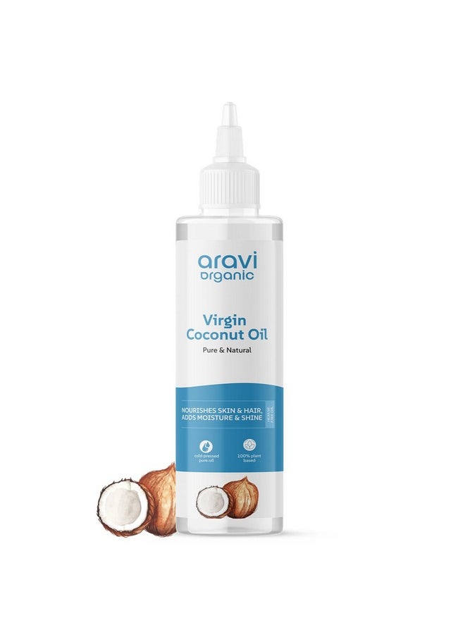 Aravi Organic 100% Pure Cold Pressed Virgin Coconut Oil - For Healthy Hair And Skin - 200 Ml  - Image 1