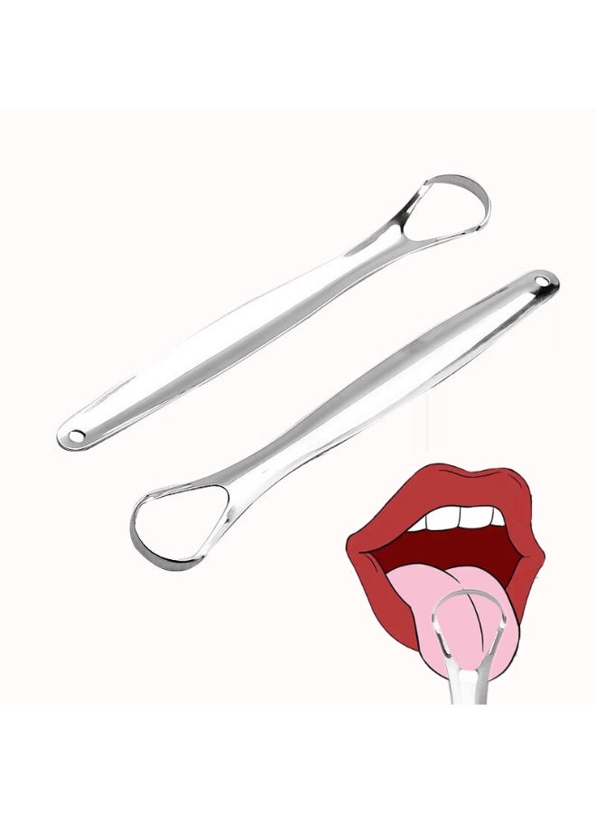 2PCS,Stainless Steel Tongue Cleaner - Tongue Scraper/Brush, Bad Breath Removal Tool - Image 1