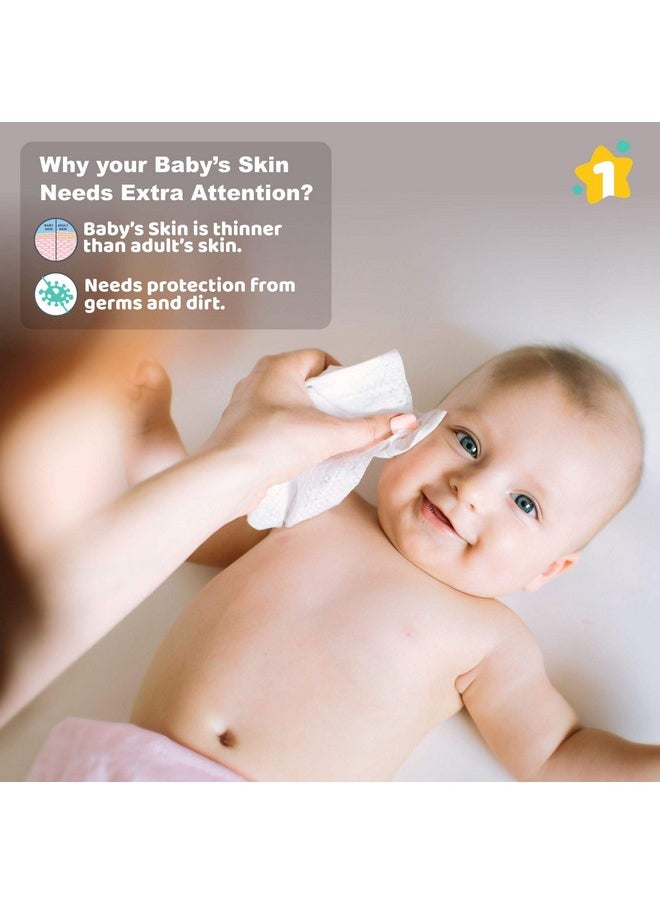 1st Step - Baby Wet Wipes Enriched With Aloe-Vera And Jojoba Oil (80Pcs, Pack Of 4) - Image 1