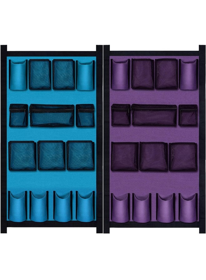 Riakrum 2 Pcs Horse Trailer Grooming Bag Hanging Trailer Door Caddy Horse Trailer Organizer Horse Trailer Storage, 2 Colors (Fresh,39 x 23 Inch) - Image 1