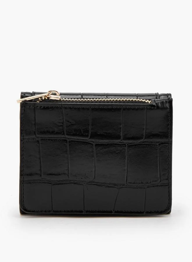 Flora Bella By Shoexpress Textured Trifold Wallet With Zip Pocket