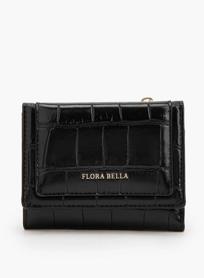 Flora Bella By Shoexpress Textured Trifold Wallet With Zip Pocket