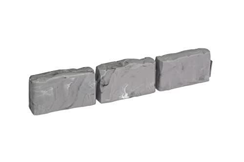 EasyFlex NoDig Landscape Edging with Anchoring Spikes 27 in Tall Decorative StoneLook Garden Border 15 Foot Kit Slate Gray - Image 3