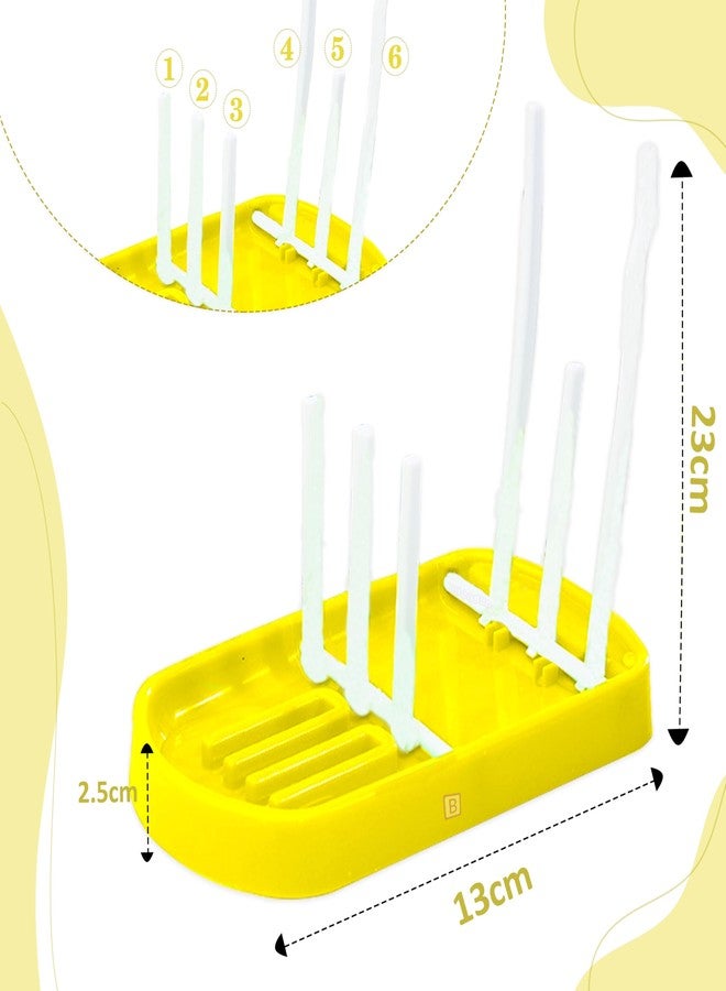 BEMBIKA Baby Drying Rack Folding, Baby Drying Rack, Baby Drying Rack for Bottles, Baby Drying Stand for Babies, Baby Bottle Drying Rack Storage (Yellow Color) - Image 3