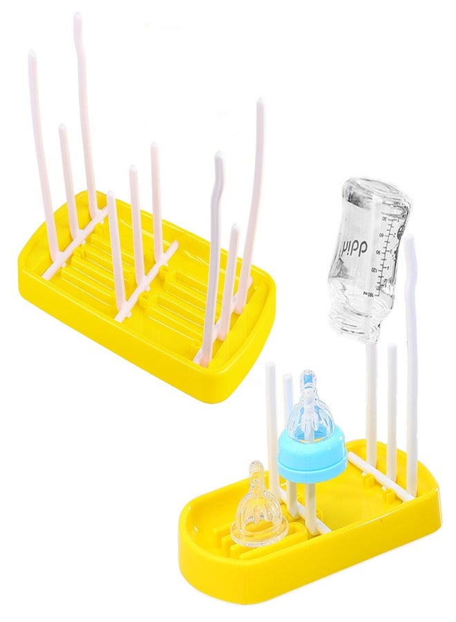 BEMBIKA Baby Drying Rack Folding, Baby Drying Rack, Baby Drying Rack for Bottles, Baby Drying Stand for Babies, Baby Bottle Drying Rack Storage (Yellow Color) - Image 1