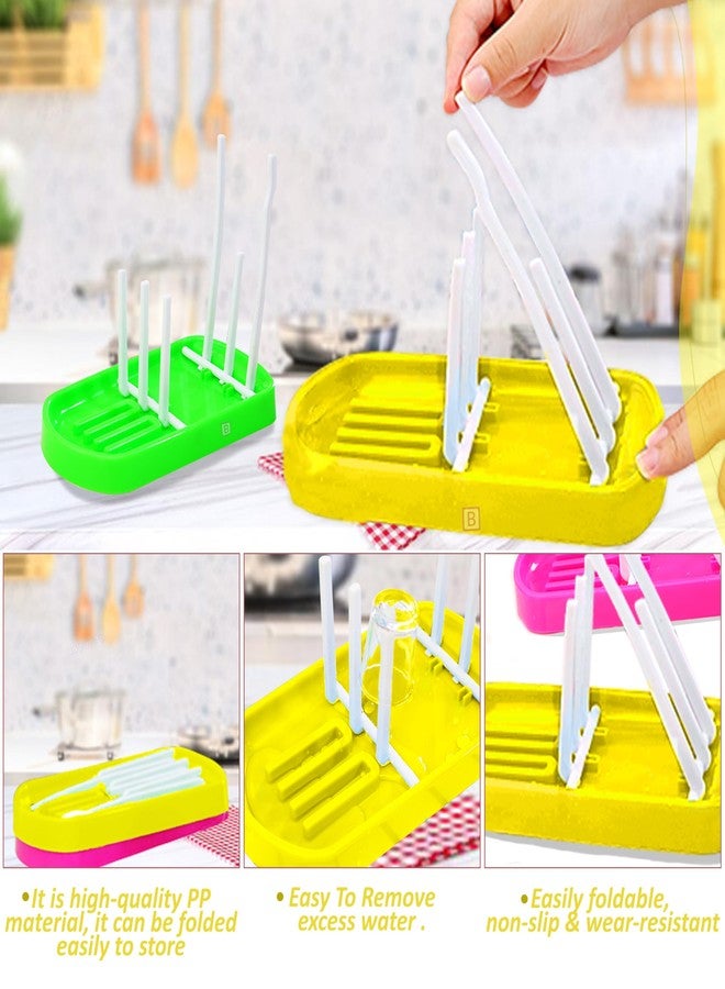 BEMBIKA Baby Drying Rack Folding, Baby Drying Rack, Baby Drying Rack for Bottles, Baby Drying Stand for Babies, Baby Bottle Drying Rack Storage (Yellow Color) - Image 4