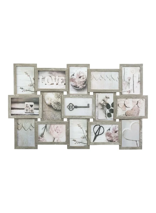 atmosphera 15-Picture Wall Mounted Decorative Easy-Hanging Photo Frame Multicolour 45 x 72.4 x 2.5 cm 162216