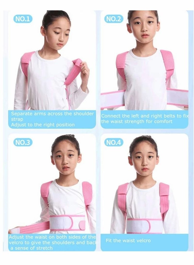 SYOSI Back Brace, Posture Corrector for Kids Teens, Relieve Back Pain Adjustable Upper Back race Spinal Support with Soft Shoulder Pads to Prevent Humpback, Recommended by Doctor (M, Blue) - Image 4