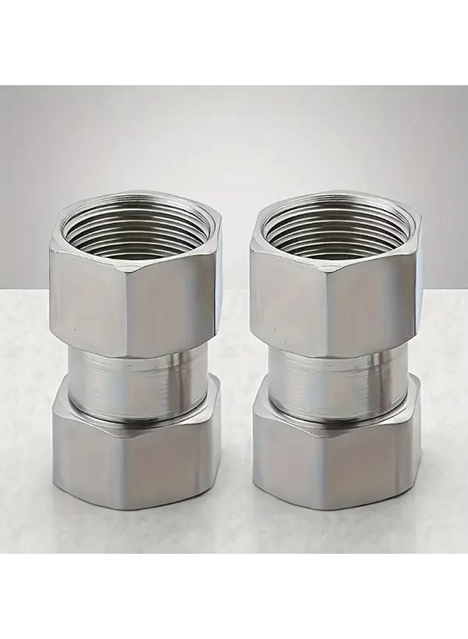 2pcs Heavy Duty Metal Plumbing Fittings Flexible Movable Water Pipe Connectors - Image 1