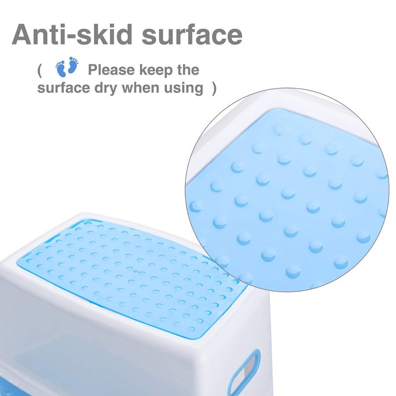 Prakal Dual Height 2 Step Stool for Kids, Versatile Stool for Toddlers, Anti-Slip Childs Foot Stool, Toddler's Stool for Potty Training and Use in The Bathroom or Kitchen (1 Pack,Multi Colour) - Image 4
