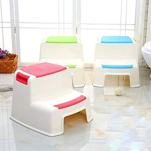 Prakal Dual Height 2 Step Stool for Kids, Versatile Stool for Toddlers, Anti-Slip Childs Foot Stool, Toddler's Stool for Potty Training and Use in The Bathroom or Kitchen (1 Pack,Multi Colour) - Image 1