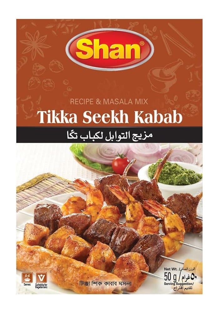 Shan Tikka Seekh Kabab Recipe & Masala Mix 50g - Image 1
