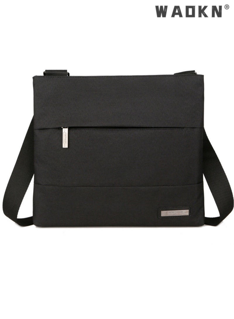 WAOKN Business Casual Men's Shoulder Bag Office Computer Bag Fashion Simple Messenger Bag, Travel Business Briefcase with Adjustable Shoulder Strap, Multiple Compartments College Work Office Bag , Black  - Image 1