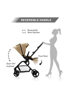 TEKNUM Teknum STROLL1 Reversible Travel Stroller - Khaki  - Image 5