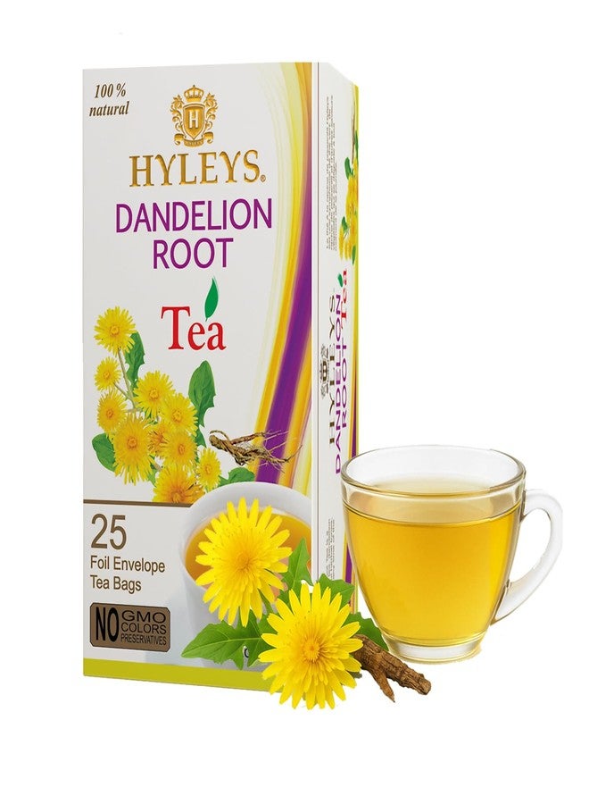 Hyleys Dandelion Root & Green Tea with Milk Thistle and Licorice Root - Herbal Detox Blend - 25 Tea Bags - Image 1