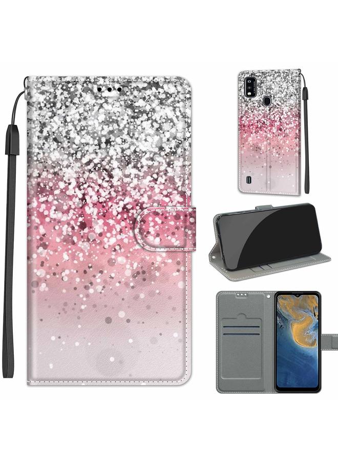 Voltage Coloured Drawing Magnetic Clasp Horizontal Flip PU Leather Case with Holder & Card Slots For ZTE Blade A51