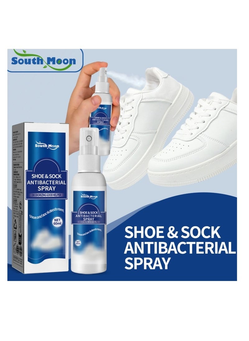 SOUTH MOON Shoe & Sock Antibacterial Deodorant Spray Foot Odor Eliminator Shoe Deodorizer,Muti-Purpose Foot Odor Control Odor Eaters for Shoes Sneakers Boots Sandals 60ML  - Image 1