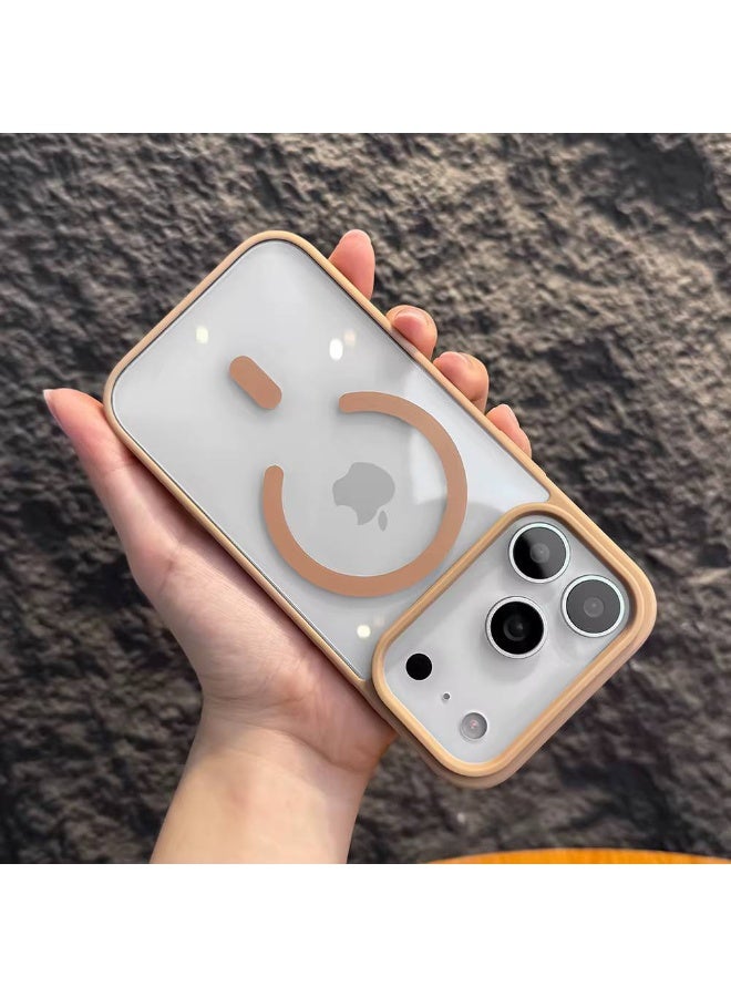 Denx Magnetic case for iPhone 17 Pro Max, High Grade Drop Protection with Shockproof Strip, Translucent Matte Back Phone Case | Titanium Gold
