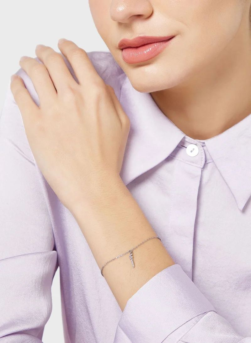 Khizana Cz  Arabic Initial "A" Charm Bracelet