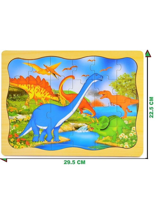 فنبلاست أحجية الصور المقطوعة الخشبية لتعلم الديناصورات والحياة البحرية للأطفال من فن بلاست كيدز، لعبة أحجيات الصور المقطوعة الخشبية بدون ورق للأطفال - 48 قطعة (متعددة الألوان) - Image 3