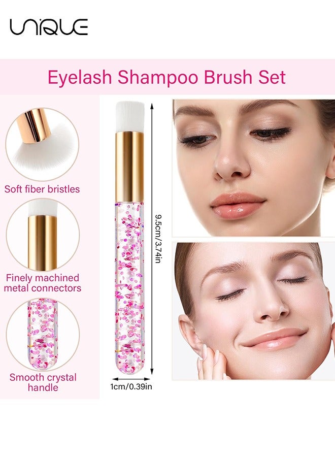 Unique 4 Pieces Eyelash Cleansing Brush, Glitter Crystal Eyelash Cleansing Brush, Blackhead Removal Brush - For Nostril Lash Deep Cleansing Brush, Eyelash Wash & Bath, Makeup Remover Tool - Image 2