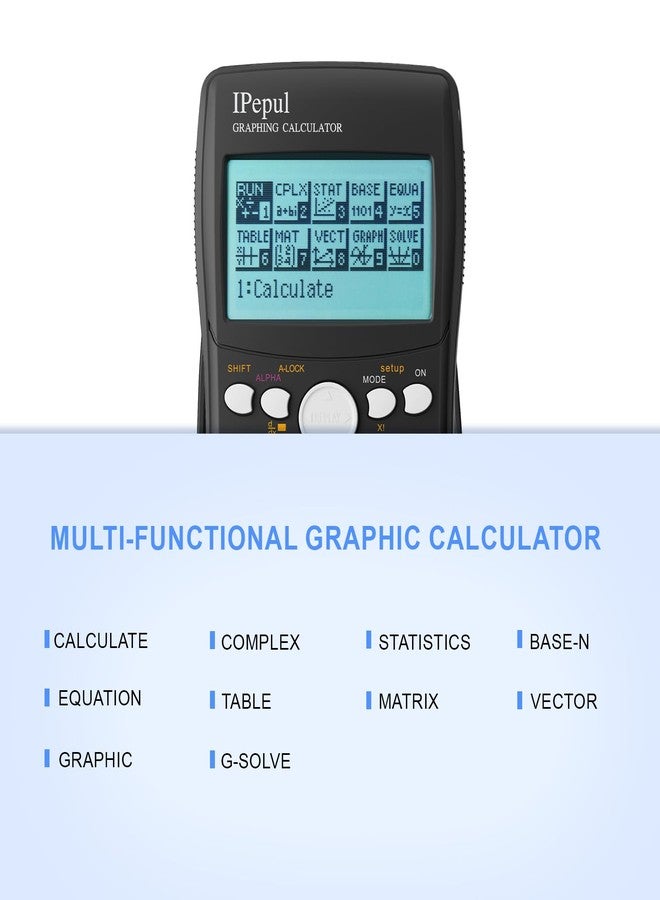 iPepul Graphing Calculator,IPepul Scientific Calculators 10 Modes /4 Graphing Functions,Desktop Math Calculator for College Students,School Supplies for Middle High School Teachers Office（Black） - Image 5