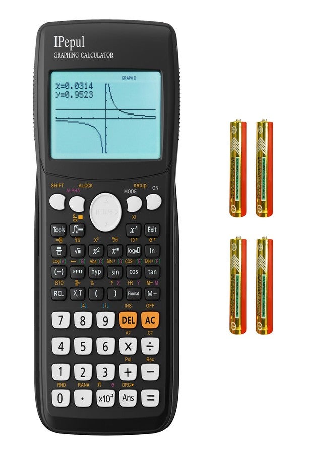 iPepul Graphing Calculator,IPepul Scientific Calculators 10 Modes /4 Graphing Functions,Desktop Math Calculator for College Students,School Supplies for Middle High School Teachers Office（Black） - Image 1