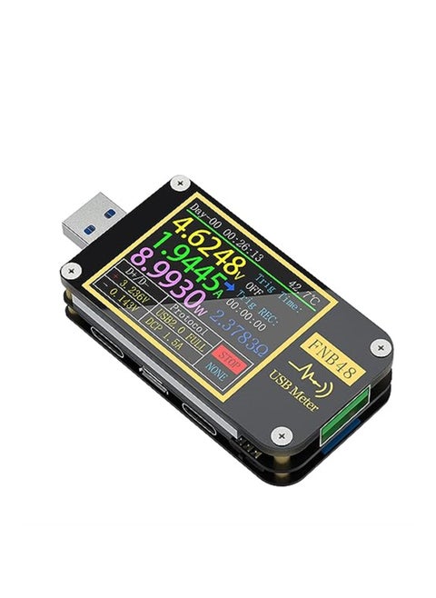 USB Voltage Meter Tester, FNB48 PD Trigger Voltmeter, USB 3.0 Voltage and Current Tester DC 4-24V 6.5A USB C Multimeter PPS Fast Charging Protocol Capacity Tester QC2.0 3.0