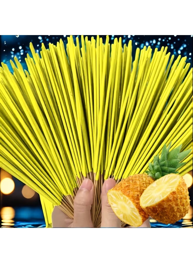 أعواد بخور فاخرة برائحة الفواكه - أعواد بخور من الخيزران بطول 22 سم للعلاج العطري المنزلي والتأمل واليوغا - (مانجو، فراولة، أناناس، جوز الهند والمزيد) (أناناس - 132 عودًا) - Image 5