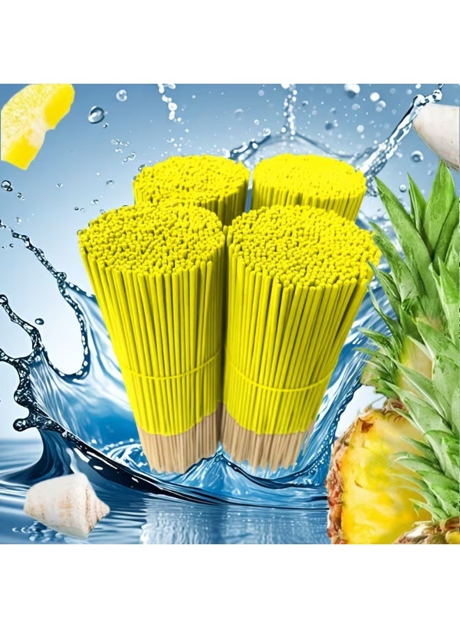 أعواد بخور فاخرة برائحة الفواكه - أعواد بخور من الخيزران بطول 22 سم للعلاج العطري المنزلي والتأمل واليوغا - (مانجو، فراولة، أناناس، جوز الهند والمزيد) (أناناس - 132 عودًا) - Image 3