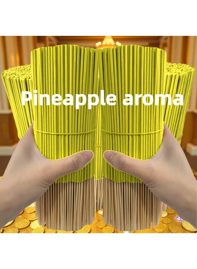 أعواد بخور فاخرة برائحة الفواكه - أعواد بخور من الخيزران بطول 22 سم للعلاج العطري المنزلي والتأمل واليوغا - (مانجو، فراولة، أناناس، جوز الهند والمزيد) (أناناس - 132 عودًا) - Image 1